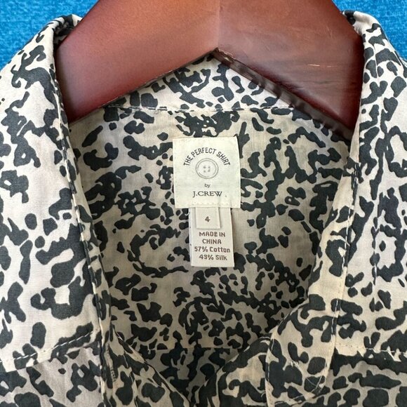 J Crew The Perfect Shirt, Cotton & Silk, Size 4 - Picture 3 of 4